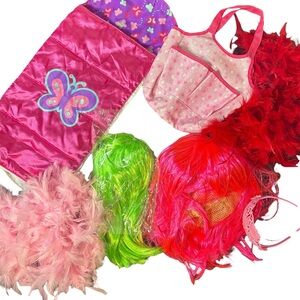 Kids Dress Up Bundle Princess Wigs Boas Costume Accessories Lot